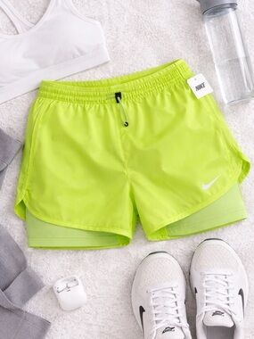 Nike Neon Green Running Shorts NWT | Built-In Liner Athletic Gym Small
